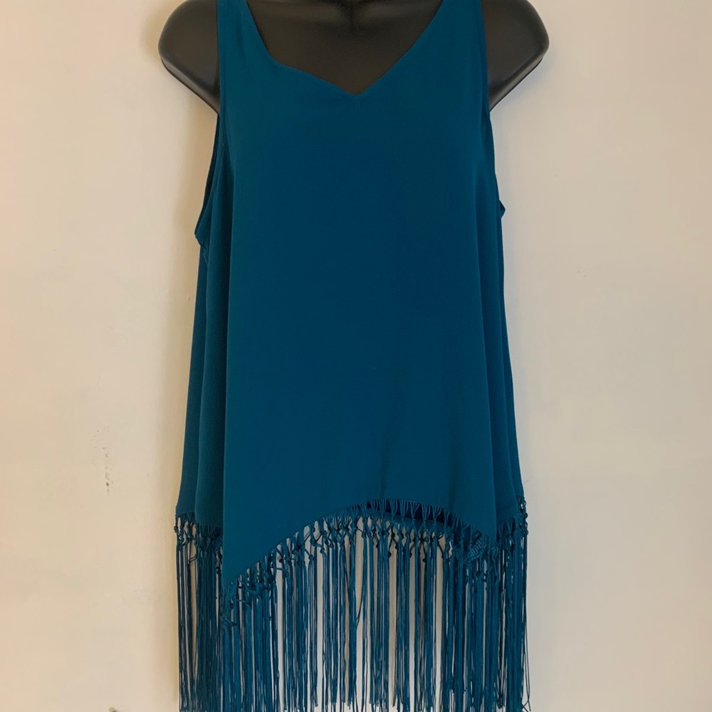 Belle & Sky Teal Tank - Boho Blouse - Small
